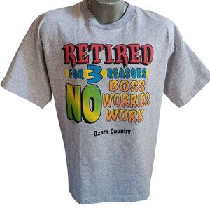 Vintage Tee XL 1980's Mens RETIRED JOKE SINGLE STITCH T-shirt WITH ATTITUDE  XL